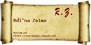 Róna Zelma névjegykártya
